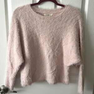 fuzzy pink sweater!